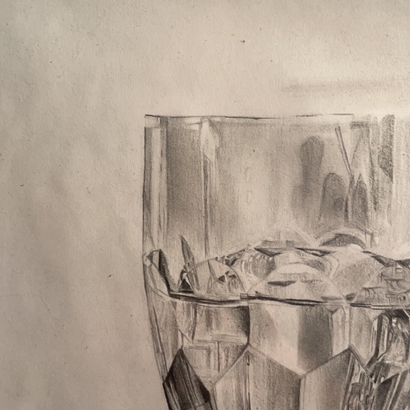 Still Life Art Crystal Waterford Glass Original Drawing Signed 7x11” - Picture 4 of 16